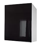 Berlioz Creations CP6HI Eintüriger wand Küchenschrank Hochglanz Elfenbein 60 x 34 x 70
