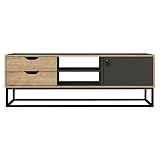 moebel17 6818 Dolores Wohnwand TV Lowboard Schrankwand Mediawand, Anthrazit Safir, Holz, mit Metallfüße, viel Stauraum, für Wohnzimmer, Designerstück, 150 x 53,2 x 35
