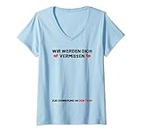 Damen Wir Werden Dich Vermissen Jobwechsel Abschiedsgeschenk Deko T-Shirt mit V