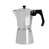 ROSSETTO Espresso-Kaffeemaschine aus Aluminium, Mokka, Kaffee, Espresso, mit transparentem Deckel, isolierter Griff (9 Tassen)