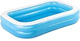 Family Pool Swimming Pool rechteckiger Aufstellpool Aufblasbares Swim Center Deluxe Schwimmbecken Erwachsene Kinder Schwimmbad leicht aufbaubar Schwimmbäder Schwimmzentrum Blau (155 * 108 * 46cm)