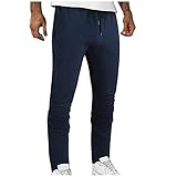 WXZZ Jogginghose für Herren Core Trainingshosen Baumwolle Jogger Sport Hose Trouser Cargo Freizeithose Sweathose Yoga Hose Männer Jungen Slim Streetwear JogPant mit Reißverschluss Tasche Kordelzug