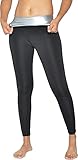 colorclo Damen Sauna Workout Hose Body Shaper Fat Burner Leggings für Frauen, Schwarz S-M