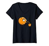 Damen Wie Orangensaft entsteht - Lustiges Orange Geschenk Fun T-Shirt mit V