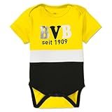 Borussia Dortmund Unisex Baby BVB Body Block Gelb/Weiss/Schwarz Kleinkind T-Shirt-Satz, 74/80