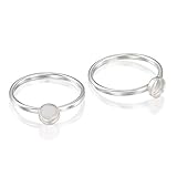 Ring aus 925er-Sterlingsilber, Größe 8, mit 5 mm runder Lünettenfassung, blanko, Schmuck für DIY-Ringe, 2 Stück