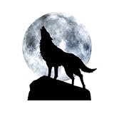 PBHYDK 2Pcs Howl Wolf PVC Motorrad Autoaufkleber Personalisierte Autodekoration 12,8 cm * 15 cm Laptop Koffer LKW Zubehö