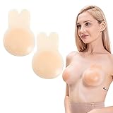 Chilits 2 Stück Klebe BH, Trägerloser Selbstklebend Unsichtbarer Lift up BH, Wiederverwendbare Pasties Aufkleber BH, Rückenfrei Silikon Nipple Cover für Frauen, die Brüste Heben, Anzug für Cup A - F