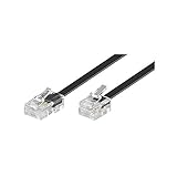 goobay 68530 Modularanschlusskabel 3 Meter, Schwarz – RJ45-Stecker (8P4C) auf RJ11/RJ14-Stecker (6P4C), 3