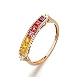 KnSam Damen Ring, Partnerringe Gold Modisches Design 18 K Rose Gold Valentinstag Weihnachten Frau Mädchen Saphir Echt Gold Hochzeitringe Rose Gold Gr. 62 (19.7)