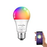 Tekstap Alexa Glühbirnen E27 Smart LED Lampe, WiFi Smart Glühbirne E27 9W RGBCW Mehrfarbenwechsel 2200-6500K 1000LM LED Glühbirne Kompatibel mit Alexa, Google Assistant (1 Pack, E27)