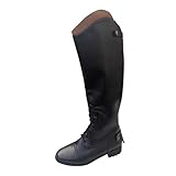 Damen Stiefeletten Stiefel Frauen Winter Warm Punk Neutral Med Heels Coole Retro Slip On Reitschuhe (40,Schwarz)