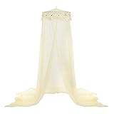 Treimboover Mückennetz Insektenschutz Kinder Indoor Elegante dekorative Prinzessin Große Babybett Baldachin Spitze Kuppel Bettwäsche Fancy Moskitonetz Home-Blau Bettüberdachung (Color : Yellow)