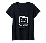 Damen OH SNAP! Webbrowser ERROR Chrome Internet Entwickler Geek T-Shirt mit V