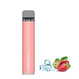 DrafTor E Zigarette, Einweg Vape 1500 Puff Shisha Vape Stick 850mAh E Zigarette mit Fruchtgeschmack, Ohne Nikotin(Strawberry Ice)