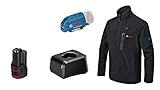 Bosch Professional Beheizbare Jacke GHJ 12+18V XA (inkl. USB-Ladeadapter GAA 12V-21 + GBA 12V 2.0Ah Akku + Ladegerät GAL 12V-20, im Karton)