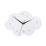 VOSAREA Wanduhr niedliche dekorative Wolke Form Wand Uhr Spiegel Quarz Uhr stumm ohne Batterie für Kinder Kinderzimmer Schlafzimmer W