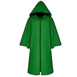 QWERD Unisex Umhang Robe Kapuze Ritter Kost¨¹m Halloween Karneval Party Cosplay Umhang mit Kapuze Herren Mittelalter Kleidung Mantel Gotik Ritter Cape Lange Robe Halloween Kostüme Cosplay Hexe Vamp