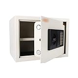 Tresore elektronisch, Stahl feuerfest wasserdicht, digitaler Geldschrank, Büro-Mini-Schließfach, 3 Größen, mit Notschlüssel (Farbe : M-Weiß)