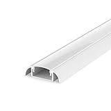 SET: Profil LED, 100cm Profil LED für 8/10mm LED Streifen, aluminium led profil + Abdeckung LT2 (Weiss Milchig)