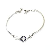 Kreationen Gold Armband in Silber Semi Harte verstellbar in mit Fensterläden und Windrose Cod. 17picbru24