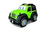 Bb Junior Jeep Funny Friends: Spielzeugauto Wrangler mit Motorengeräuschen, fährt auf Knopfdruck los und wackelt mit den Augen, grün (16-81531)