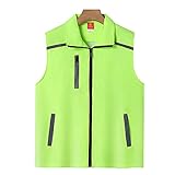 DGHD Sicherheitshemd#Reflektierende Weste Outdoor Engineering Street Sanitation Vest Overalls Green-M