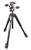 Manfrotto Kit Alu Stativ mit 3 Segmenten und 3-Wege-Neiger, Professionelles Fotozubehör-Kit, Kamerastativ mit Stativkop