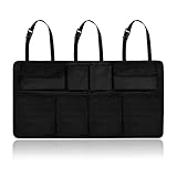 EVERSUMMIT Premium Kofferraum Organizer - Auto Organizer Rückseite mit 4 Klettsstreifen - Kofferraumtasche mit verlängerten Befestigungsgurten - Basic im Auto!