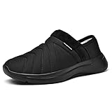 Kaopabolo Winter Hausschuhe Damen Herren Slip-on Plüsch Wärme Hauspantoffeln Herren Damen Bequem Pantoffeln für Drinnen und Draussen Schwarz 44