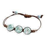 Frische unsterbliche getrocknete Blume Armband Japan und Südkorea Paar Freundinnen Armband Gypsophila Muster Blume gewebte Keramik Handschmuck Hochzeitstag Muttertag Weihnachten Geburtstagsgeschenk