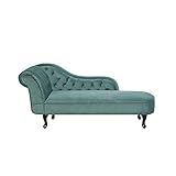 Beliani Retro Chaiselongue Samtstoff linksseitig mintgrün N