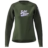 Zimtstern Damen PureFlowz Langarm Radtrikot, Bronze Green-Forest Nig