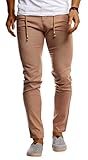 Leif Nelson Herren Leinen Hose für Männer Leinenhose Sommerhose Chino Sommer Strandhose Chinohose Lange Stoffhose Freizeithose LN9470 Braun W31/L32