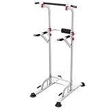 SogesPower Dip-Station & Klimmzugturm, Dip-Ständer, multifunktional, für Zuhause, Krafttraining, Fitness, Workout, höhenverstellbar, SP-MK-049