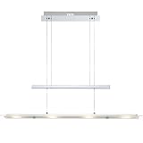 20 Watt LED Hänge Leuchte Glas satiniert Touchdimmer Chrom JANIC