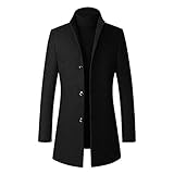 YIWAWQIAN Mantel Herren Wintermantel Sweatjacke Sweatshirt weicher Fleece-Jacke Freizeitjacke für Männer Wollmantel Übergangsjacke Fleece Jacke Casuale Sweater Oberteile Schwarz XXL