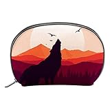 Wolf Damen DIY Make-up Taschen Kosmetiktasche Reisetasche für Geldbörse Inspirierende Geschenke für Freunde Frau Mitarb