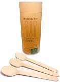 thankies eco Einwegbesteck Holzlöffel, 50 Stück, umweltfreundlich aus Holz, biologisch abbaub