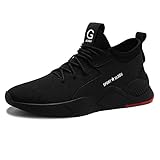 Ulogu Sicherheitsschuhe Herren Arbeitsschuhe Damen Leicht Atmungsaktiv Schutzschuhe Stahlkappe Sneaker Wanderschuhe 45 EU Schwarz#4