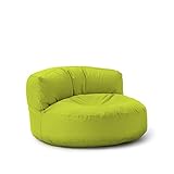 Lumaland Outdoor Sitzsack-Lounge, Rundes Sitzsack-Sofa für draußen, 320l Füllung, 90 x 50 cm, Apfelgrü