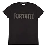 Fortnite Text Logo Damen Freund Fit T-Shirt Schwarz / Schwarz L | Fortnite Geschenk