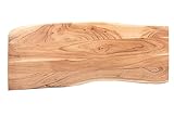 SAM Tischplatte 100x40 cm Curtis, Holzplatte aus Akazienholz massiv + naturfarben + lackiert, Baumkanten-Platte für Heimwerker, geeignet für Arbeitsplatten, Tische & Fensterb