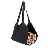 Prasacco Gewachstes Segeltuch Kaminholz-Tasche, Kaminholz-Tasche, Werkzeugtasche, Kaminholzhalter, große Leinwand, Kaminholz-Tasche, Seitentasche für den Außenbereich und zur Aufbewahrung