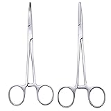 Balacoo 2 Stück Schröpfen Pinzette Edelstahl Angelklemme Hämostat Pinzette Verriegelungspinzette Klemme für Hobby Werkzeuge Elektronik Präparatoren 14Cm Silb