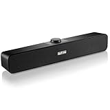 PC-Lautsprecher, Aufine PC Boxen USB Powered 3W*2 Mini Soundbar, 3,5 mm Aux, Verdrahtet Angetrieben mit 2 Membranen Verdrahtet Soundbar, Lautsprecher für PC Desktop Tablet Smartp