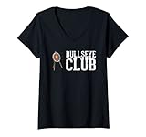 Damen Bogenschießen Bullseye Lustiger Bogenschießen Pfeil Bogen Jagd Grafik T-Shirt mit V