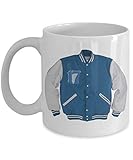 N\A Tragisch Hip College Student Becher - Blau-Weiß High School Varsity Jacke - Abschluss Brief Geschenk - und Keramik Becher für Kaffee und Tee,