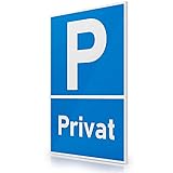 FLAGLY Premium Schild Parken Privat 30x20cm aus 3mm PVC Hartschaumplatte MADE IN GERMANY - stabiles Hinweisschild / Warnschild, wetterfest & UV-beständig