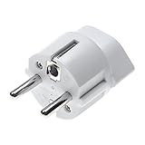 vhbw Reisestecker Adapter Typ J, SN 441011 (Euro-Stecker auf Schweizer-Buchse / CH Stecksystem) - Reiseadapter, Weiß, Max. 250 V / 2500 W